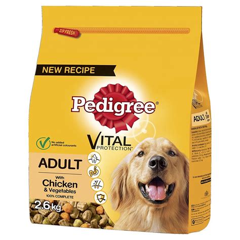 The first 5 ingredients typically constitute a significant portion of the recipe. Pedigree Complete Dog Food (Adult) - Chicken 2.6kg