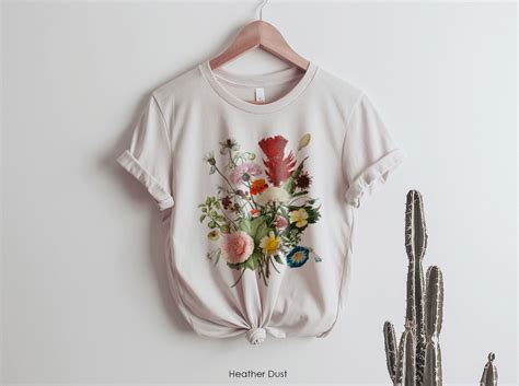 Graphic Tee Shirt For Women Vintage Wildflower Oversized Etsy