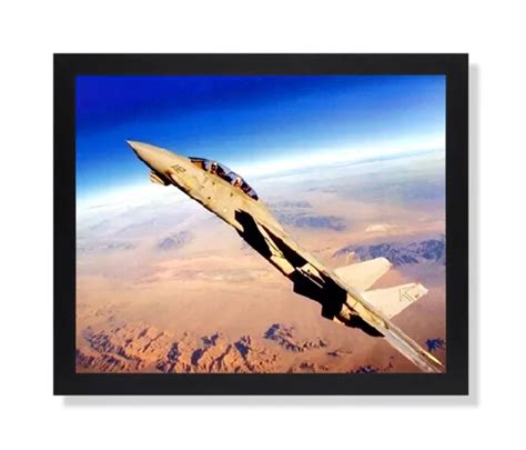 Grumman F 14 Tomcat Fighter Jet Military Wall Picture Black Framed Art