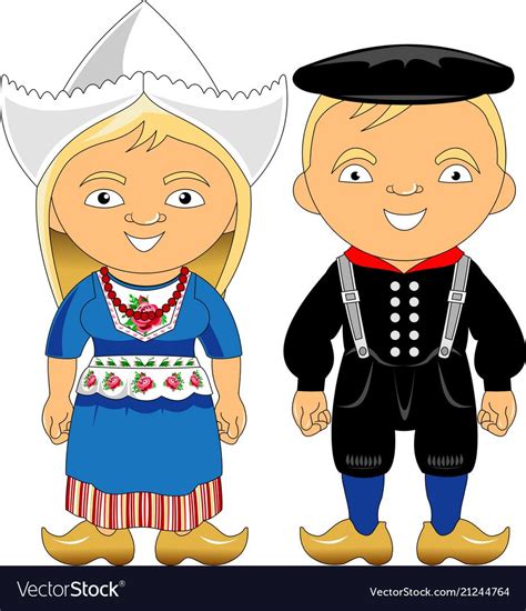 Man And Woman In Traditional Costume Vector Flat Illustration