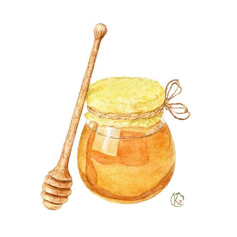 Watercolor Honey Set On Behance Food Art Painting Honey Art Food