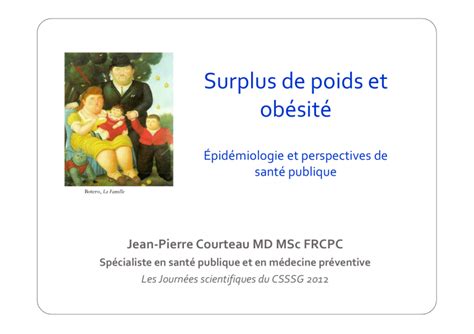Surplus De Poids Et Obésité épidémiologie Santé Publique Et