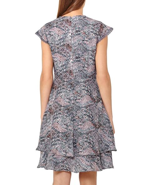 Reiss Synthetic Angelika Dress In Grey Bluepink Gray Lyst