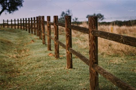 Long Rustic Wooden Fence High Quality Nature Stock Photos Creative