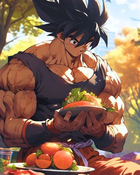 Goku Eating Salad For Growing More Muscles To Get More Stronger In 2023