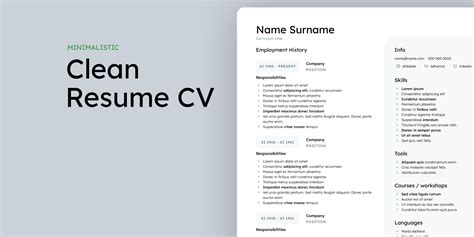 Minimal Resume Template Free Hot Sex Picture