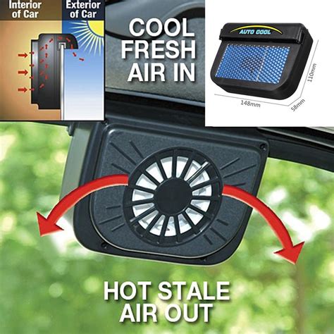 Solar Powered Auto Car Window Auto Air Vent Ventilation Fan Air Vent