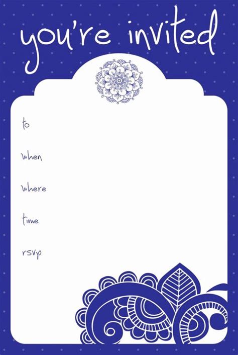 Blank Birthday Invitation Template Inspirational Blank