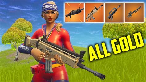 Fortnite All Gold Everything Legendary Weapons Only Solid Gold Youtube