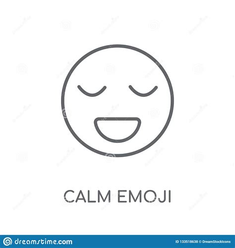 Calm Emoji Linear Icon Modern Outline Calm Emoji Logo Concept O Vector