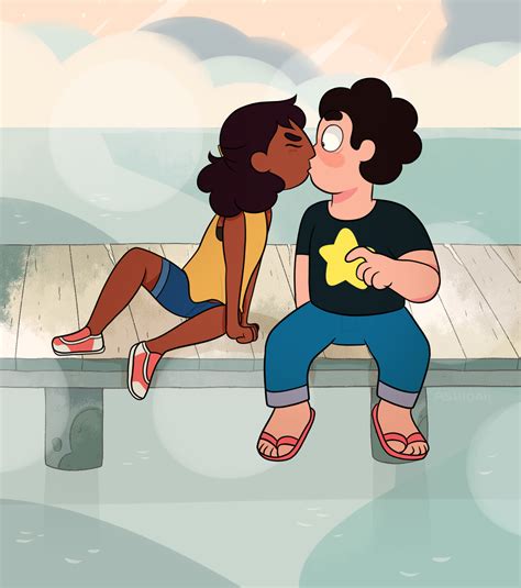 Steven Universe Kissing The Rest Of The Pillow Is A Cream While The Coloring Inside The Heart Is