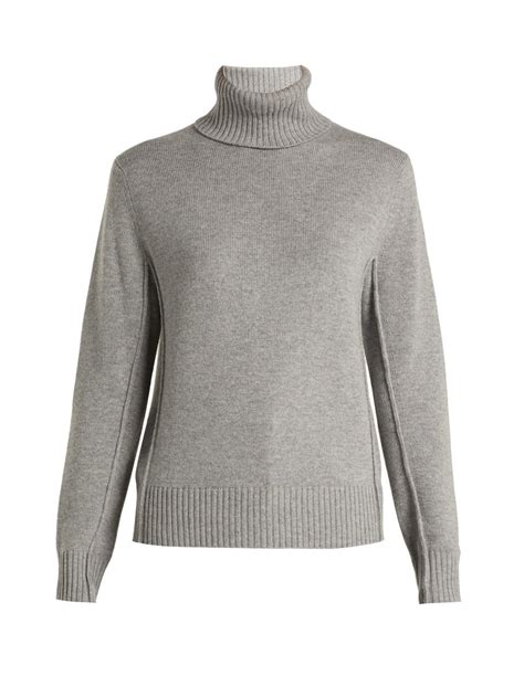 Grey Iconic Cashmere Turtleneck Sweater Chloé Matchesfashion Au