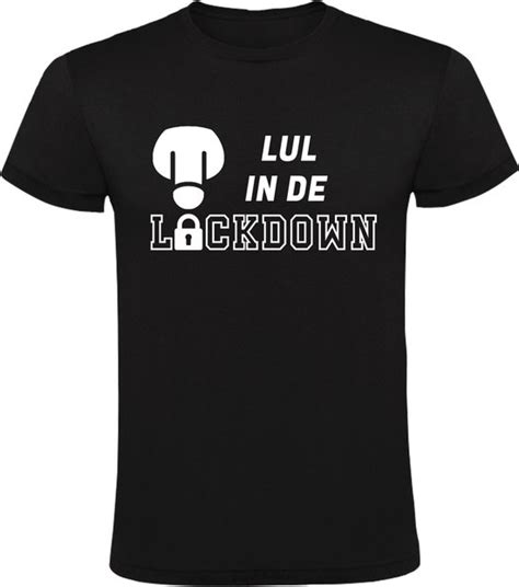 Lul In De Lockdown Heren T Shirt Corona Virus Hans Teeuwen Zwart