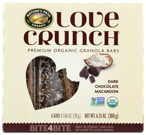 Nature S Path Love Crunch Granola Bar Dark Chocolate Macaroon 6 35 Oz