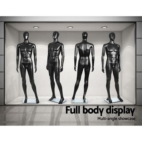 186cm Tall Full Body Male Mannequin Black