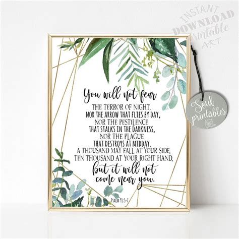Psalm 91 He Is My Refuge Bible Verse Wall Art Printable Wall Etsy
