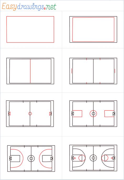How To Draw A Basketball Court Step By Step 8 Easy Phase