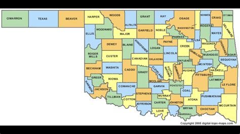 Oklahoma Map Of Counties Zone Map