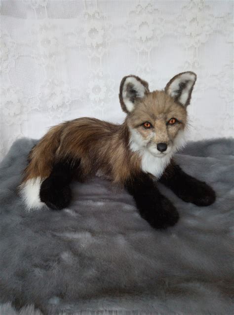 Realistic Plush Fox Animal Portrait Collectible Toys For Wild Etsy