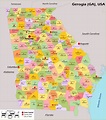 Georgia County Map | County maps with Cities