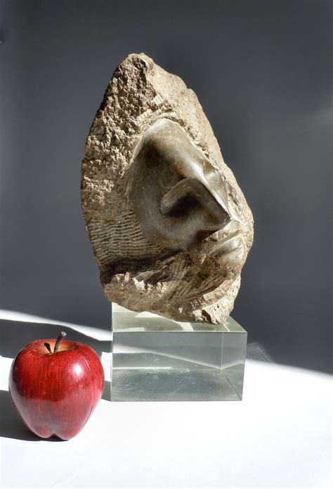 STONE CARVING - MAN'S FACE - American Antiques