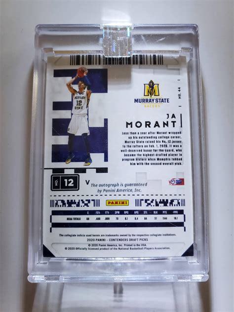 Ja Morant 2020 21 Panini Contenders Draft Picks Legacy Ticket Autographs Game Ticket 44