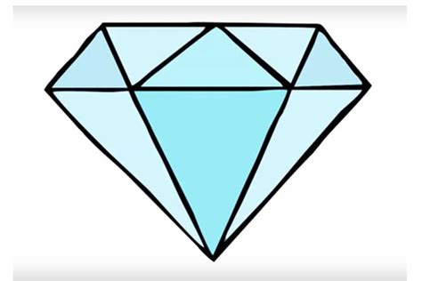 How To Draw A Diamond Shape Ring And Realistic Brilliant