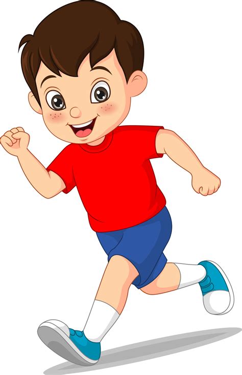 Cartoon Funny Little Boy Running 4993755 Vector Art At Vecteezy