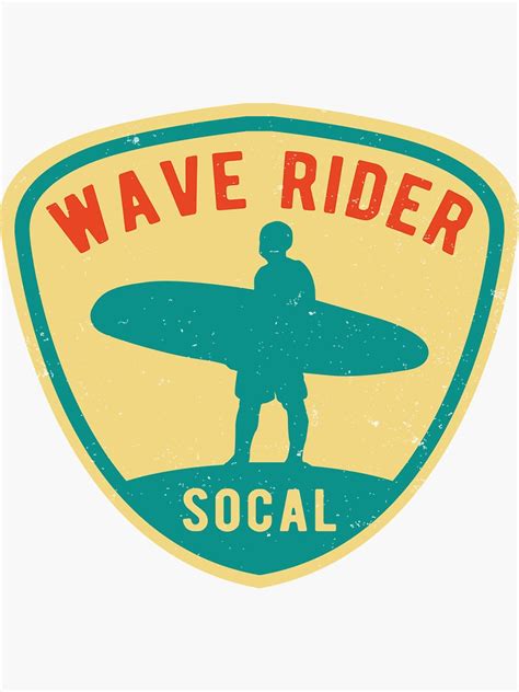 Vintage Surf Sticker Wave Rider California Surfing Sticker By