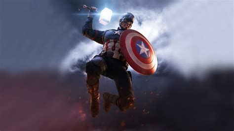 Captain America Mjolnir Hammer Shield Avengers Endgame 4k 311