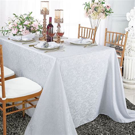 Wedding Linens Inc 72 X 120 Rectangular Jacquard Damask Polyester