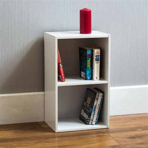 White 2 Tier Small Bookcase | Lounge Furniture | HomesDirect365
