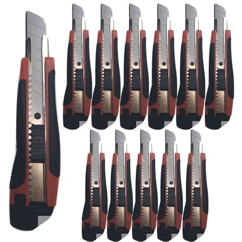 12x Box Cutters Knife Retractable Blade Snap Off Razor 18mm Durable