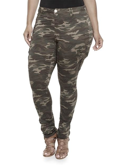 Jack David Womens Plus Size Camouflage Cargo Stretch Skinny Leg Twill Jean Pants Walmart Com