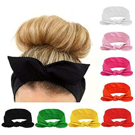 8pcs Women Headbands Turban Headwraps Hair Band Bows Accessories For