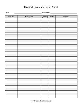 Logistics forms form templates supply chain management. Physical Inventory Count Sheet
