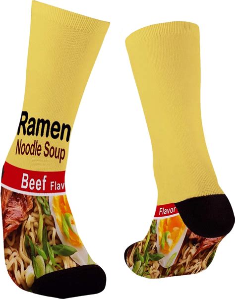 Ramen Noodle Soup Beef Flavor Socks Men Women Athletic Socks Breathable Tab Sock 118 Inch30 Cm