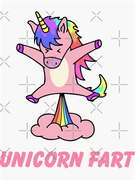 Unicorn Fart Rainbow Sticker For Sale By Zakimuch Redbubble