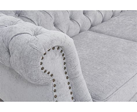 Stylish Light Grey Plush Velvet Fabric 2 Seater Sofa Homegenies