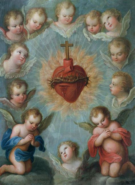 Sacred Heart Of Jesus Surrounded By Angels With Images Sacred Heart