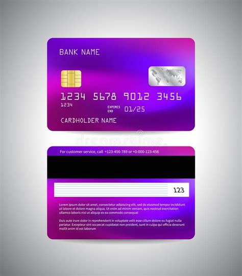 Vector Credit Card Front And Back Side Of Credit Card Template Stock