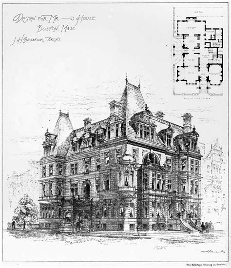 Archimaps — Design For A Mansion Boston Vintage House Plans