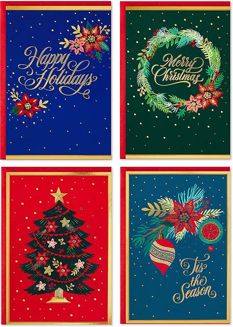 Hallmark Boxed Christmas Cards Assortment Festive Foil 40 Cards And
