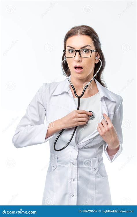 Female Doctor With Stethoscope Stock Image Image Of Practitioner