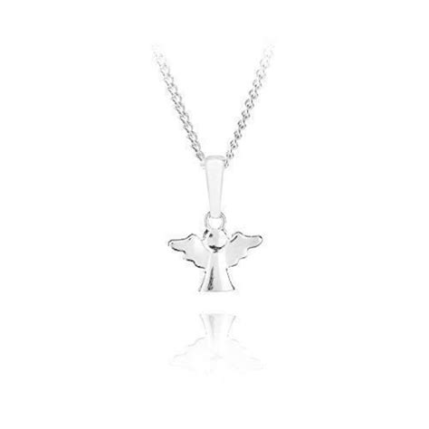 Sterling Silver Tiny Guardian Angel Pendant Necklace And Chain Etsy Uk