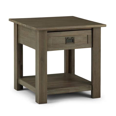 Simpli Home Monroe 22 In W Distressed Grey End Table Axcmon 03gr The