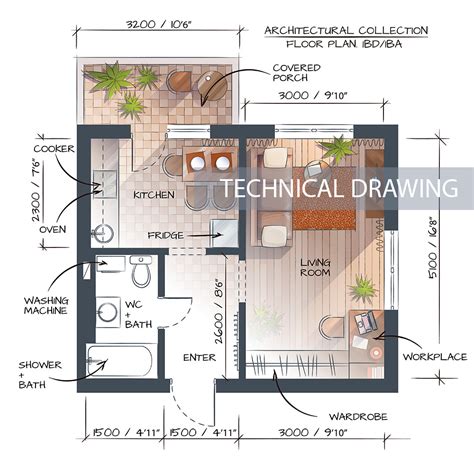 Interior Design Sketches 2d Hand Drawn Floor Plans Behance