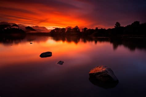 Wallpaper Sunlight Landscape Sunset Sea Lake Reflection Sky