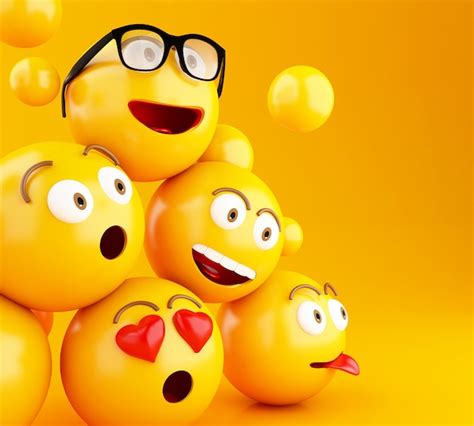3d Emojis Icons With Facial Expressions Photo Premium Download