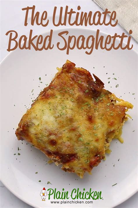 Top with cottage cheese, mozzarella, and half of the meat sauce. The ULTIMATE Baked Spaghetti by Plain Chicken. This easy ...